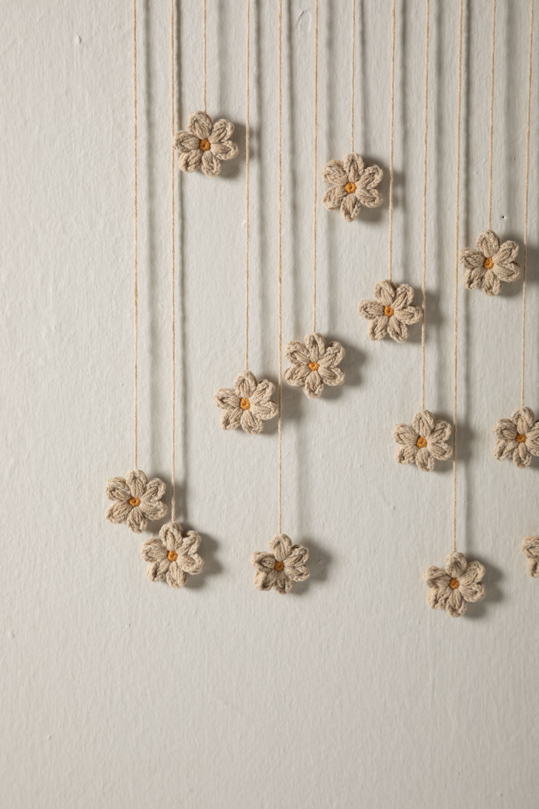 Crochet flower wall decor for nursery