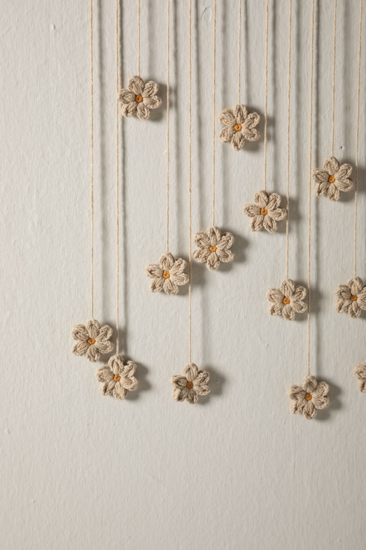 Crochet flower wall decor for nursery