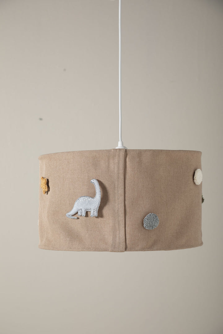  Handmade Saga nursery lampshade in beige with interchangeable patches