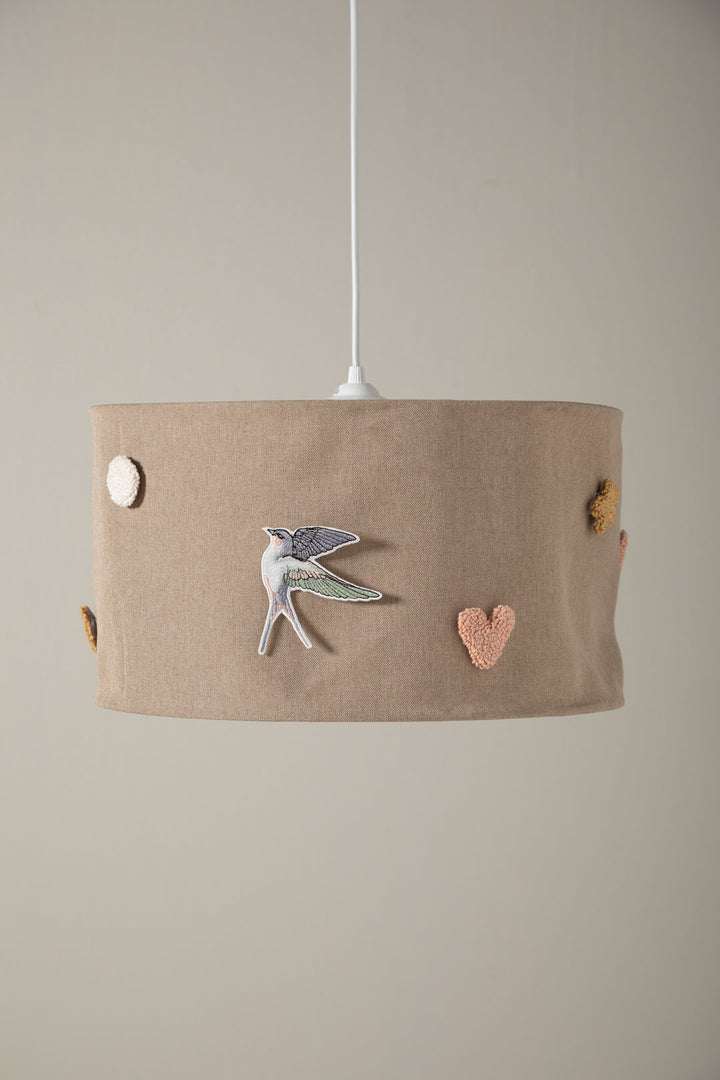  Scandinavian nursery lampshade with removable embroidered decorations