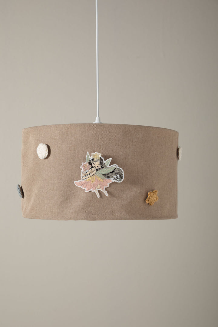 Premium fabric nursery lampshade with embroidery details