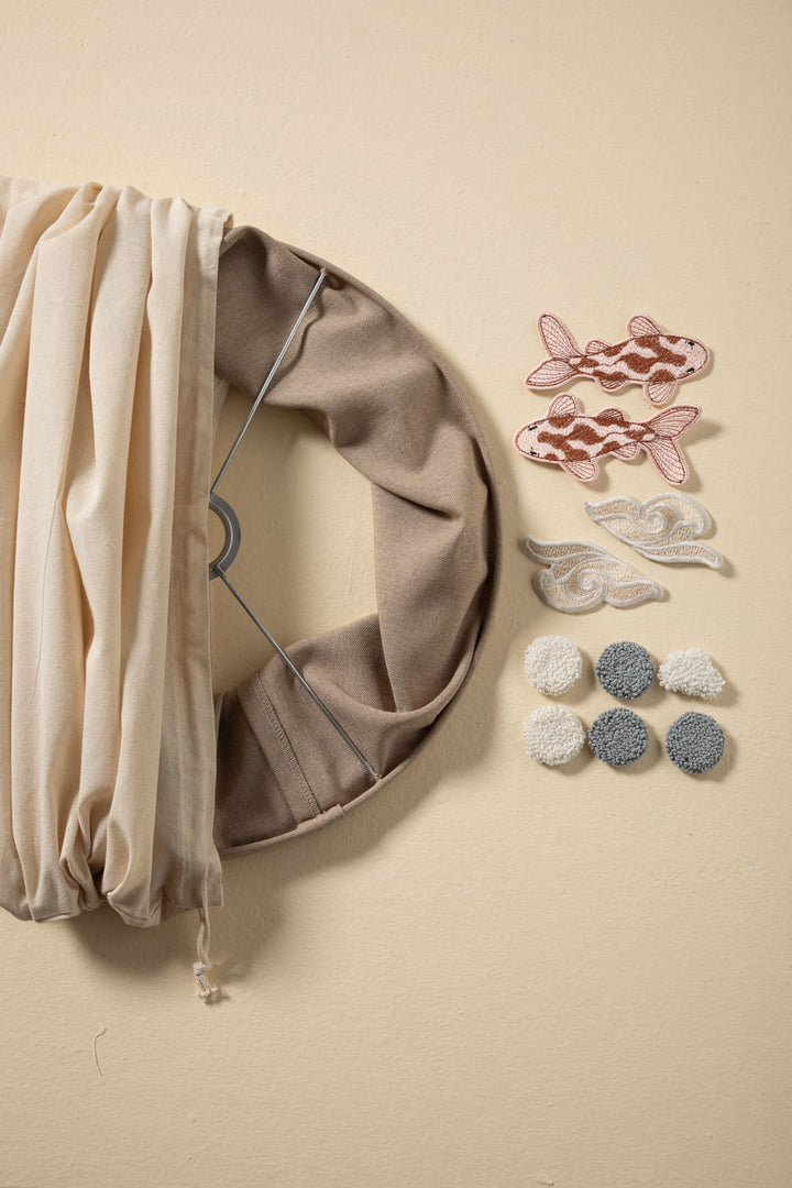 Saga nursery lighting with customisable embroidered patch set