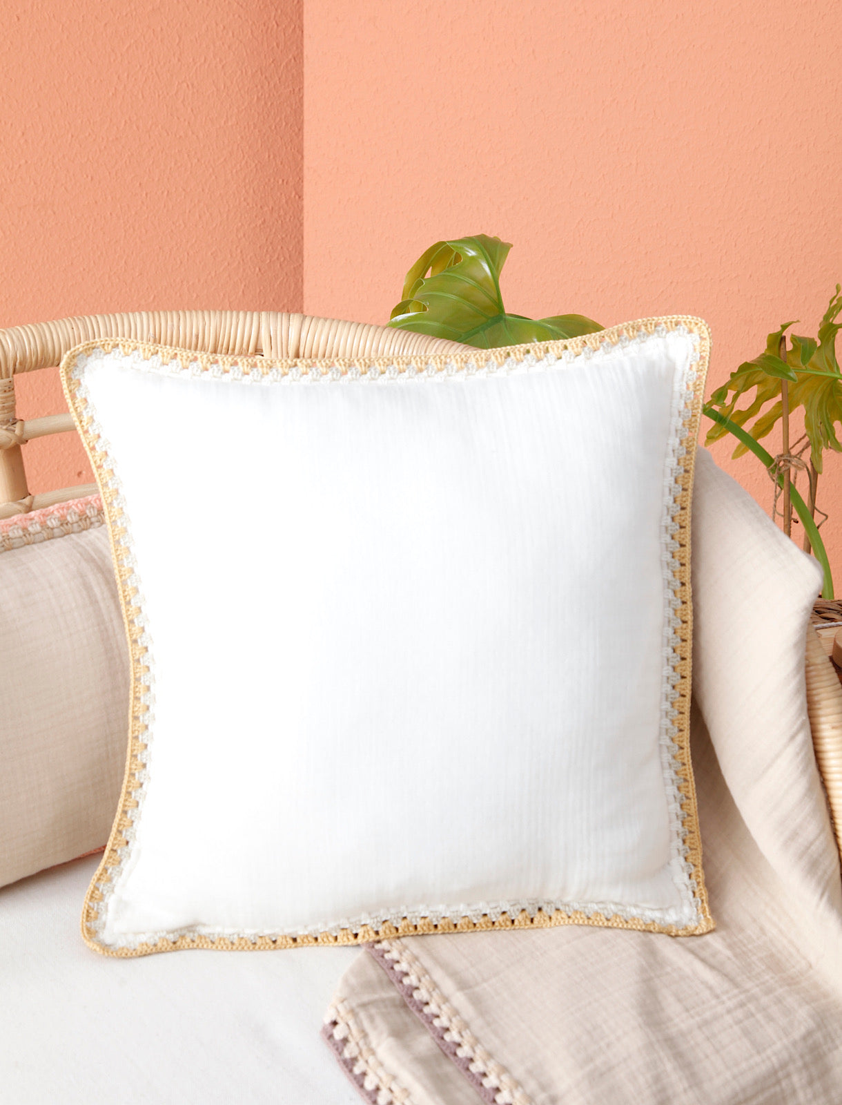 CROCHET GOTS-Certified Muslin Pillowcase 40x40 cm